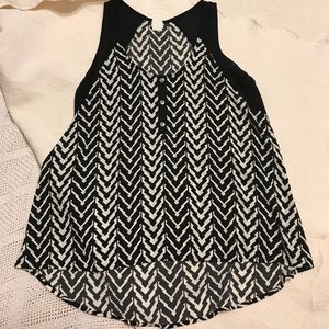 Flowy chevron black and white fancy tank top